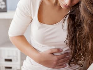 woman with stomach pain